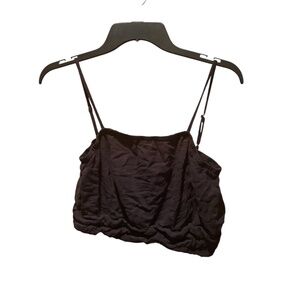Urban Social Cropped Tank Top in Black Medium